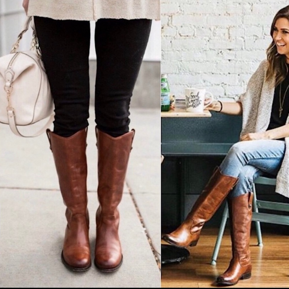 Frye cognac Melissa boots